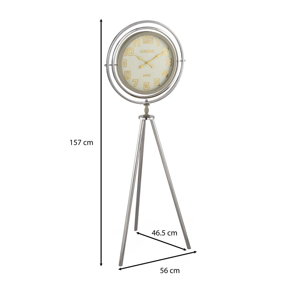 Trileg Stand Floor Clock- Taupe Brown