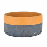 Decorative Dual Marble Tone Round Urli- Brown and Grey