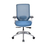 Poise Pro Mid Back Mesh Chair- White and Blue