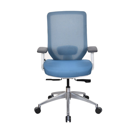 Poise Pro Mid Back Mesh Chair- White and Blue