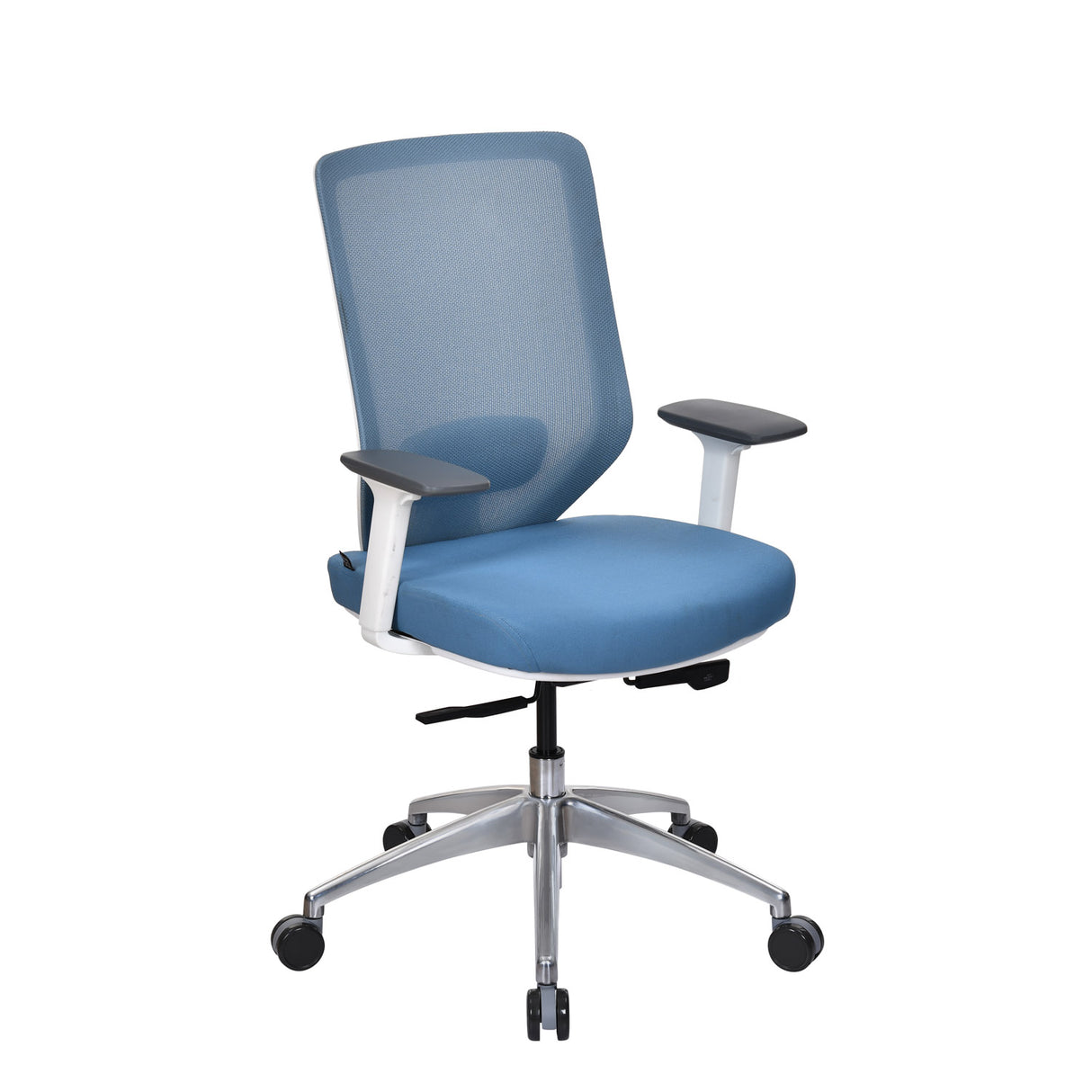 Poise Pro Mid Back Mesh Chair- White and Blue