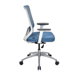 Poise Pro Mid Back Mesh Chair- White and Blue