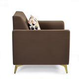 Cooper 1 Seater Fabric Sofa with Cushion- Brown