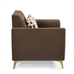 Cooper 1 Seater Fabric Sofa with Cushion- Brown