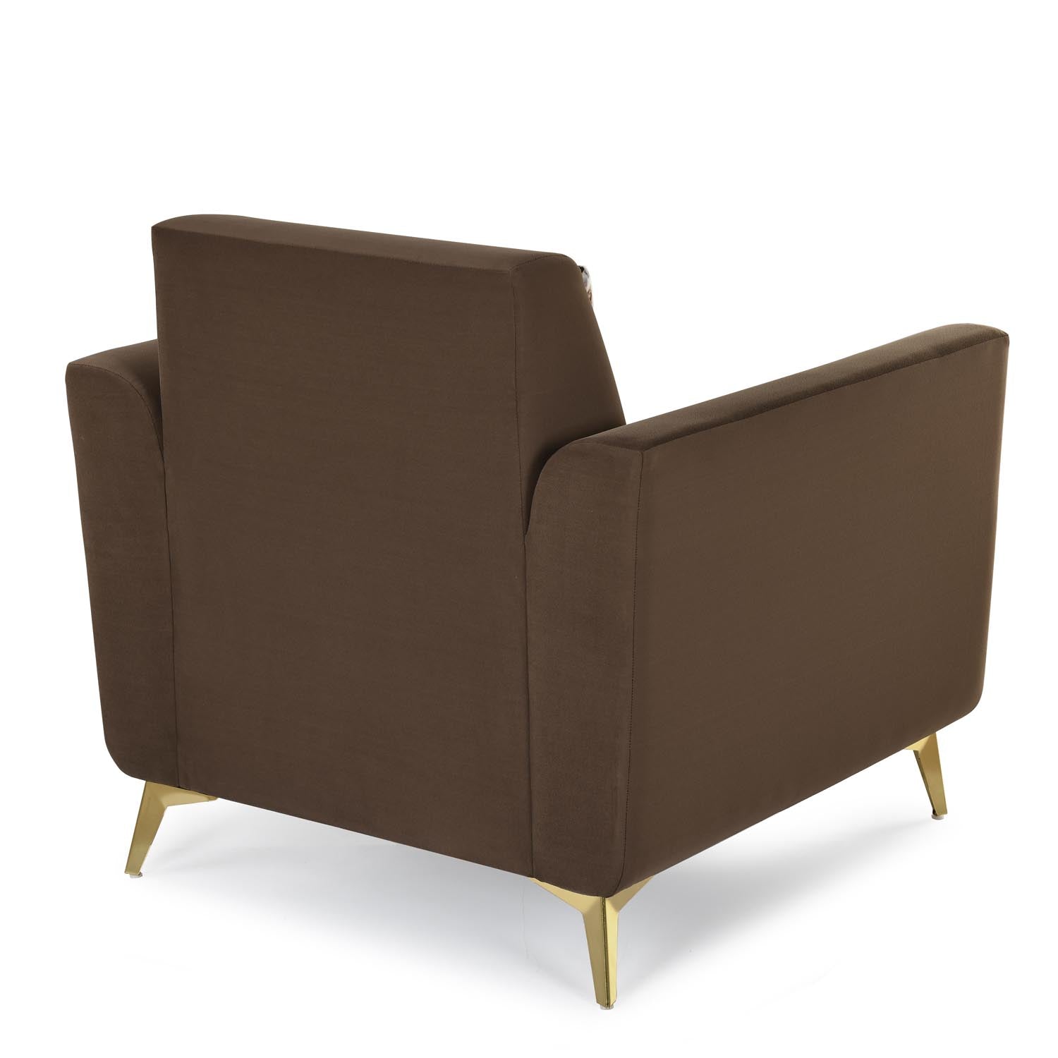 Cooper 1 Seater Fabric Sofa with Cushion- Brown
