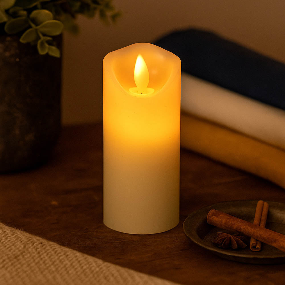 Glamor Moving LED Large Candle- White
