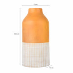 Dual Tone Wooden Table Vase Large Size- Brown and White