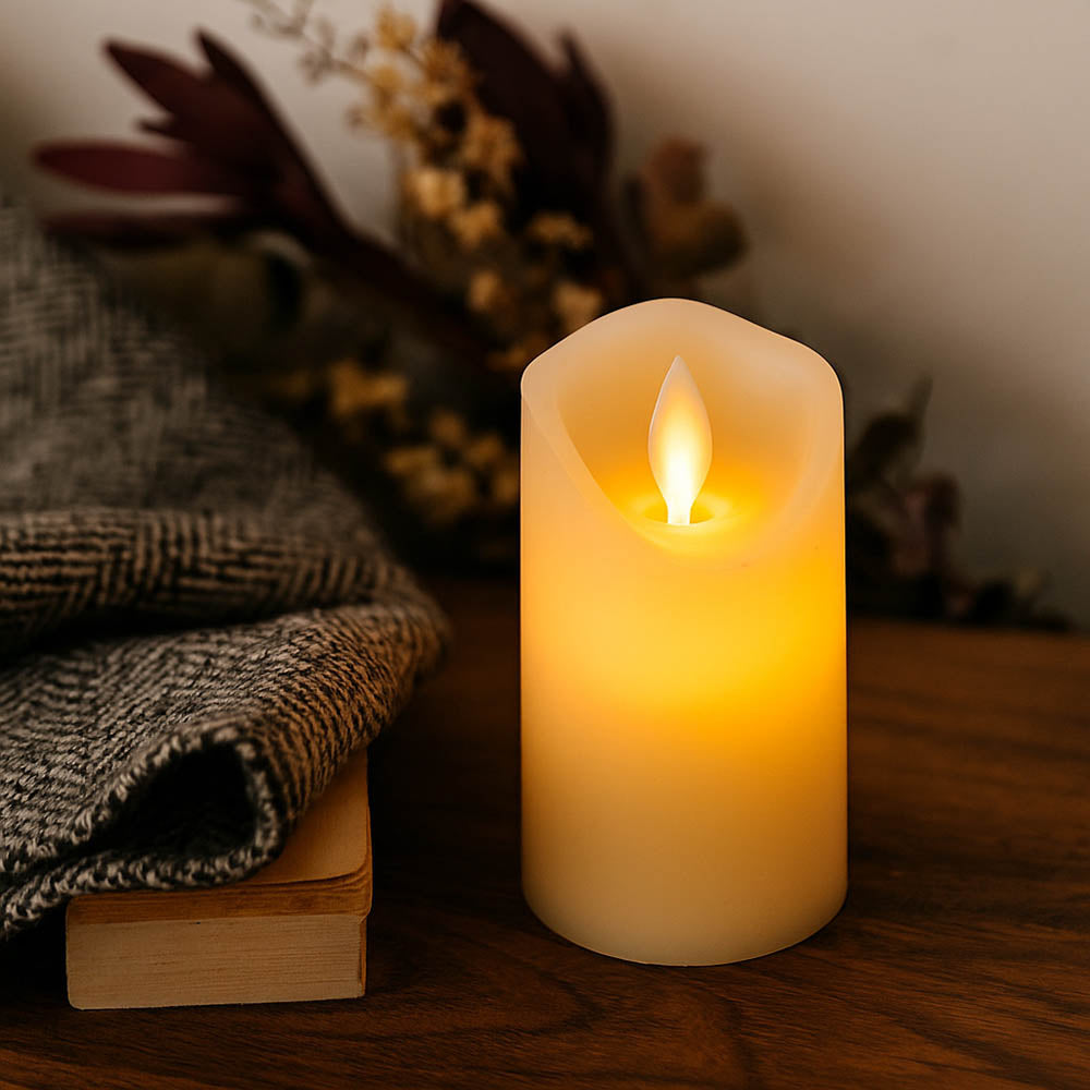 Glamor Moving LED Medium Candle- White