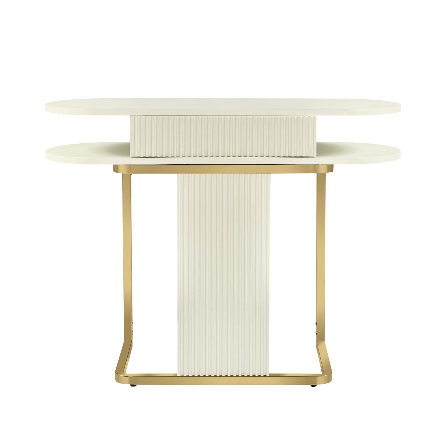 Nix Console Table (Ivory White)