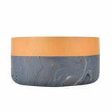 Decorative Dual Marble Tone Round Urli- Brown and Grey