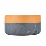 Decorative Dual Marble Tone Round Urli- Brown and Grey