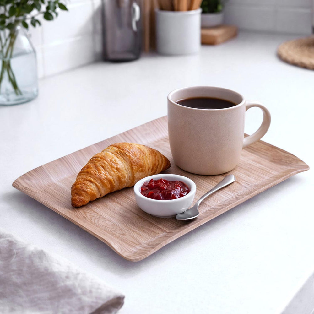 Square Shaped Melamine Serving Tray Small- Beige