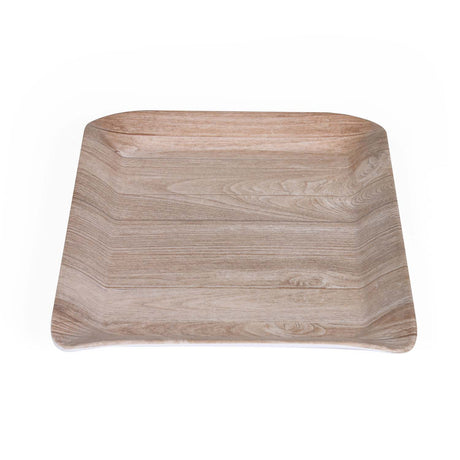 Square Shaped Melamine Serving Tray Large- Beige