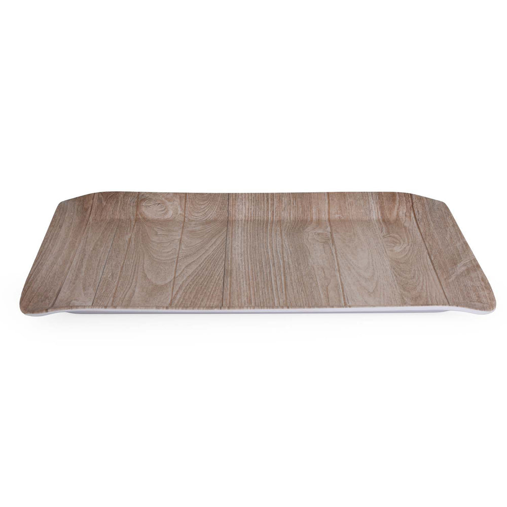Square Shaped Melamine Serving Tray Large- Beige