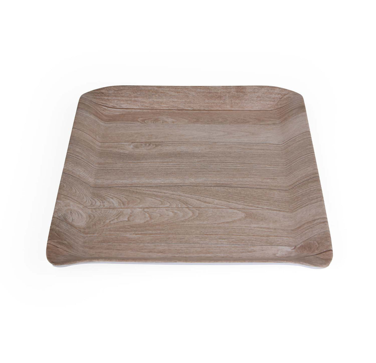 Square Shaped Melamine Serving Tray Large- Beige