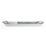 Square Shaped Melamine Leafy Serving Tray with Handle Small- Green