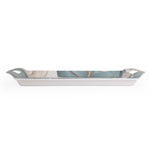 Square Shaped Melamine Leafy Serving Tray with Handle Large- Green