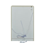 Back of cabinet with safety cords and wall bracket system 2