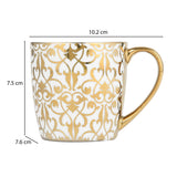 Golden Handle Porcelain Coffee Mug- White and Gold