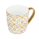 Golden Handle Porcelain Coffee Mug- White and Gold