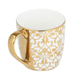 Golden Handle Porcelain Coffee Mug- White and Gold
