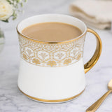 Golden Design Porcelain Coffee Mug- White and Gold