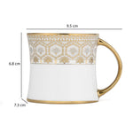 Golden Design Porcelain Coffee Mug- White and Gold