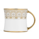 Golden Design Porcelain Coffee Mug- White and Gold