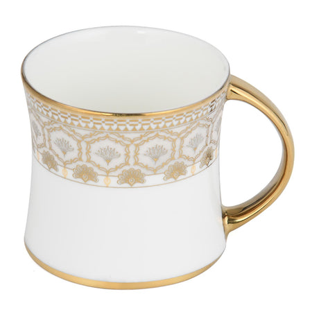 Golden Design Porcelain Coffee Mug- White and Gold