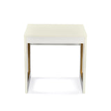 Minimalist ivory white nesting tables set back view 2