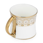 Golden Design Porcelain Coffee Mug- White and Gold
