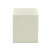 Minimalist ivory white nesting table side view 2