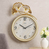 Ginkgo Leaf Wall Clock- Gold