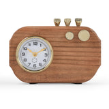 Radio Look Wooden Table Clock- Brown