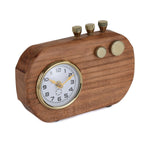 Radio Look Wooden Table Clock- Brown
