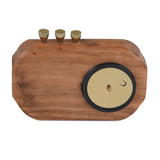 Radio Look Wooden Table Clock- Brown