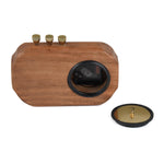 Radio Look Wooden Table Clock- Brown