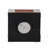 Square Leather Table Clock- Brown