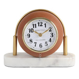 Sphere Table Clock with Marble Base- Brown
