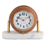 Sphere Table Clock with Marble Base- Brown