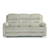 Rosia 3 Seater Manual Recliner Sofa (Light Brown)