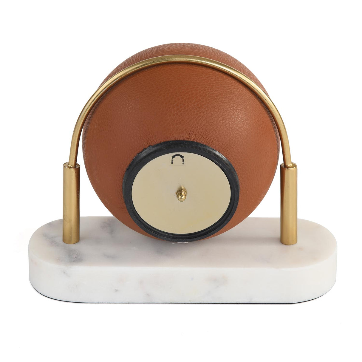 Sphere Table Clock with Marble Base- Brown