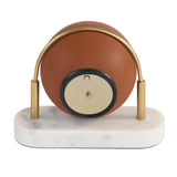 Sphere Table Clock with Marble Base- Brown