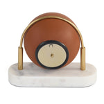 Sphere Table Clock with Marble Base- Brown