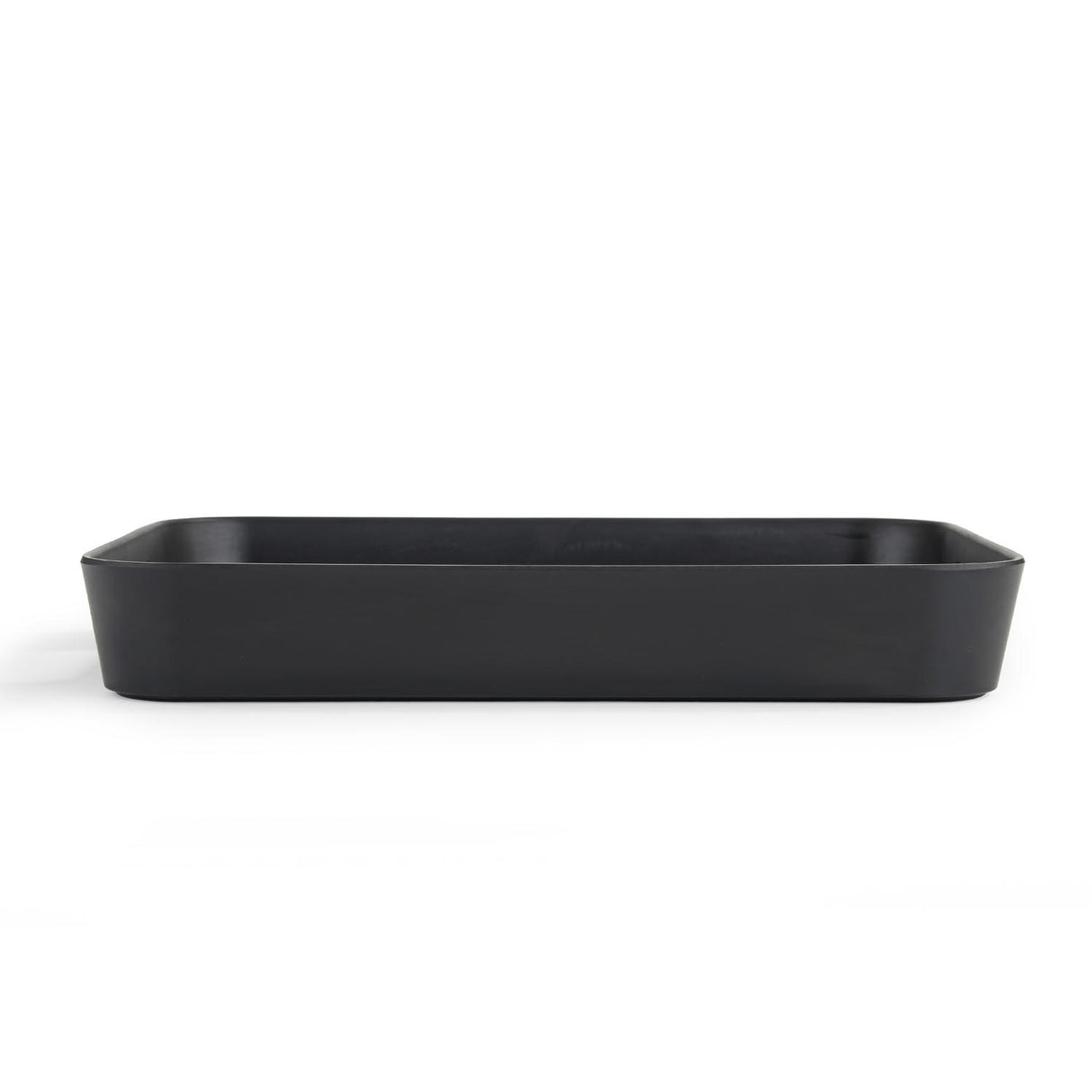 Melamine Serving Tray with Cube Handle Medium- Black