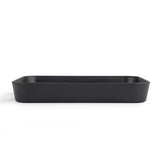 Melamine Serving Tray with Cube Handle Medium- Black