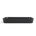 Melamine Serving Tray with Cube Handle Medium- Black