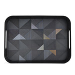 Melamine Serving Tray with Cube Handle Medium- Black