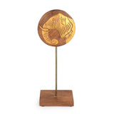 Elephant Face Wooden Showpiece Stand Small- Gold