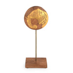 Elephant Face Wooden Showpiece Stand Small- Gold